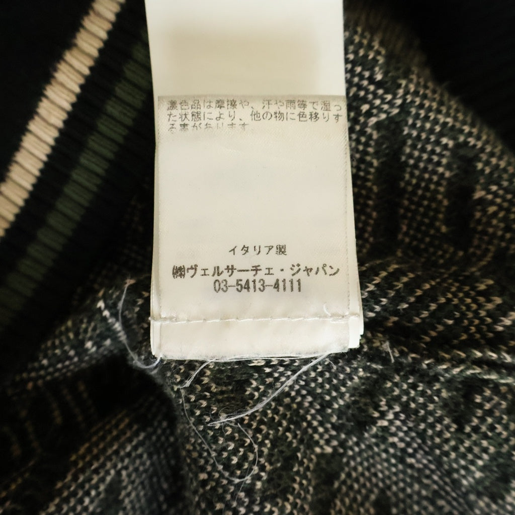 VERSACE(ヴェルサーチ) GRAPHIC COTTON KNIT PULLOVER 1002347 1A01605 グラフィックコットンニットプルオーバー 総柄コットン 長袖セーター マルチカラー