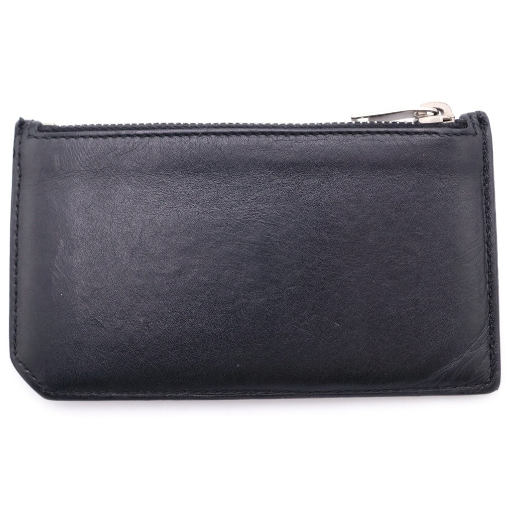 SAINT LAURENT PARIS(サンローランパリ) スカルパイナップル総柄 レザーカードケース ブラック 458593