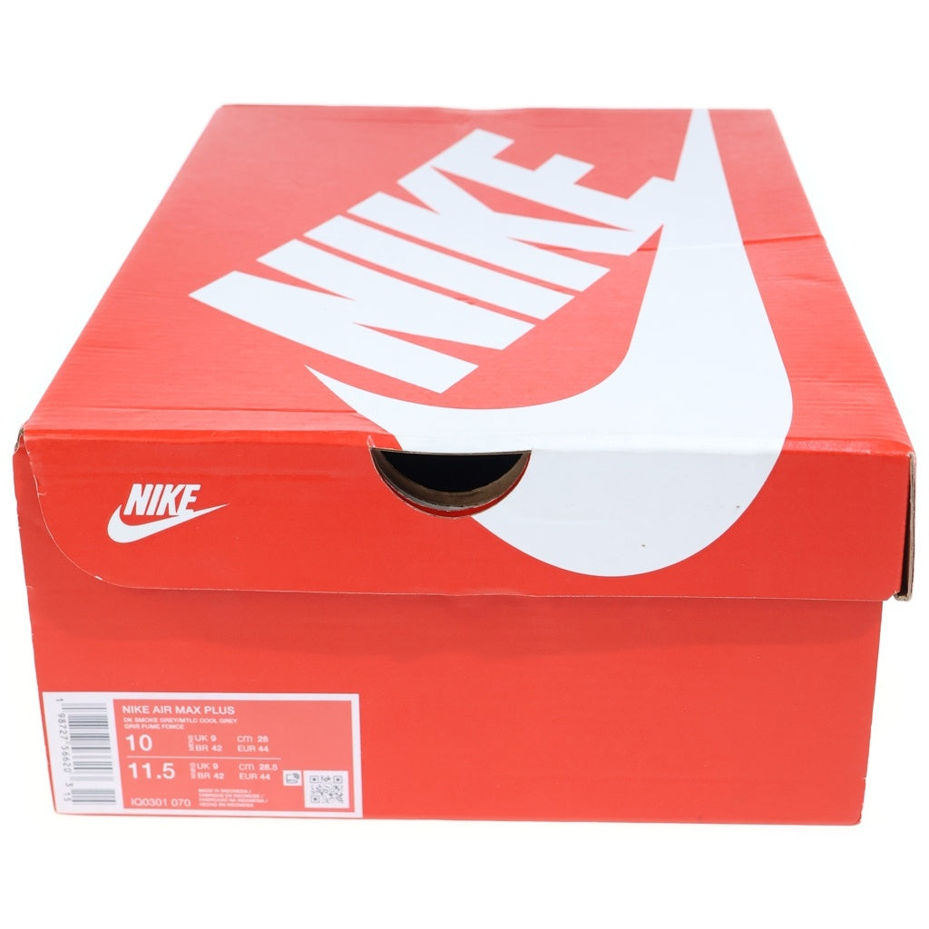 NIKE(ナイキ) AIR MAX PLUS DK SMOKE GREY/MTLC COOL エアーマックスプラスDK メッシュローカットスニーカー ブラック IQ0301-070 US10/28cm