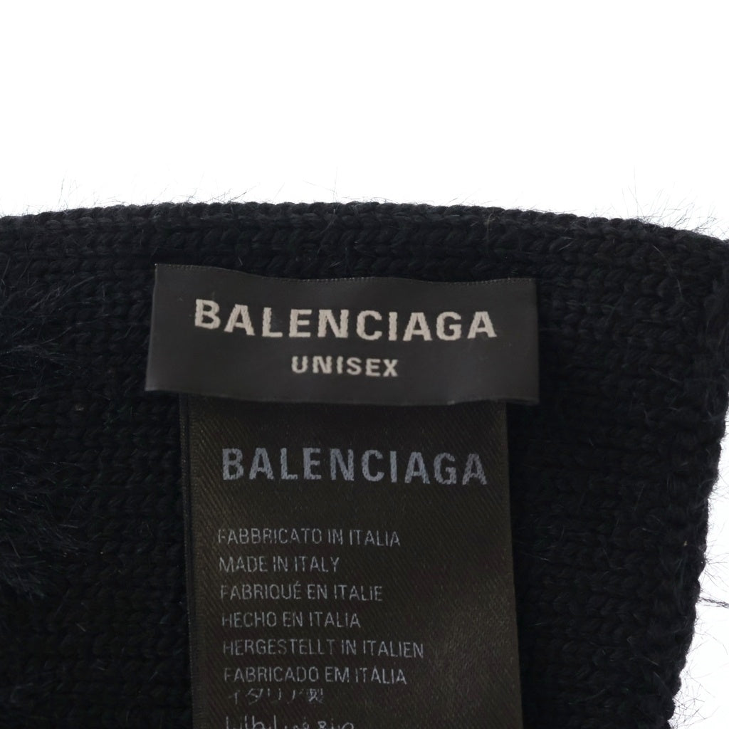 BALENCIAGA(バレンシアガ) MUFFLER ロゴ総柄 ウールマフラー ブラック 769019 T6230