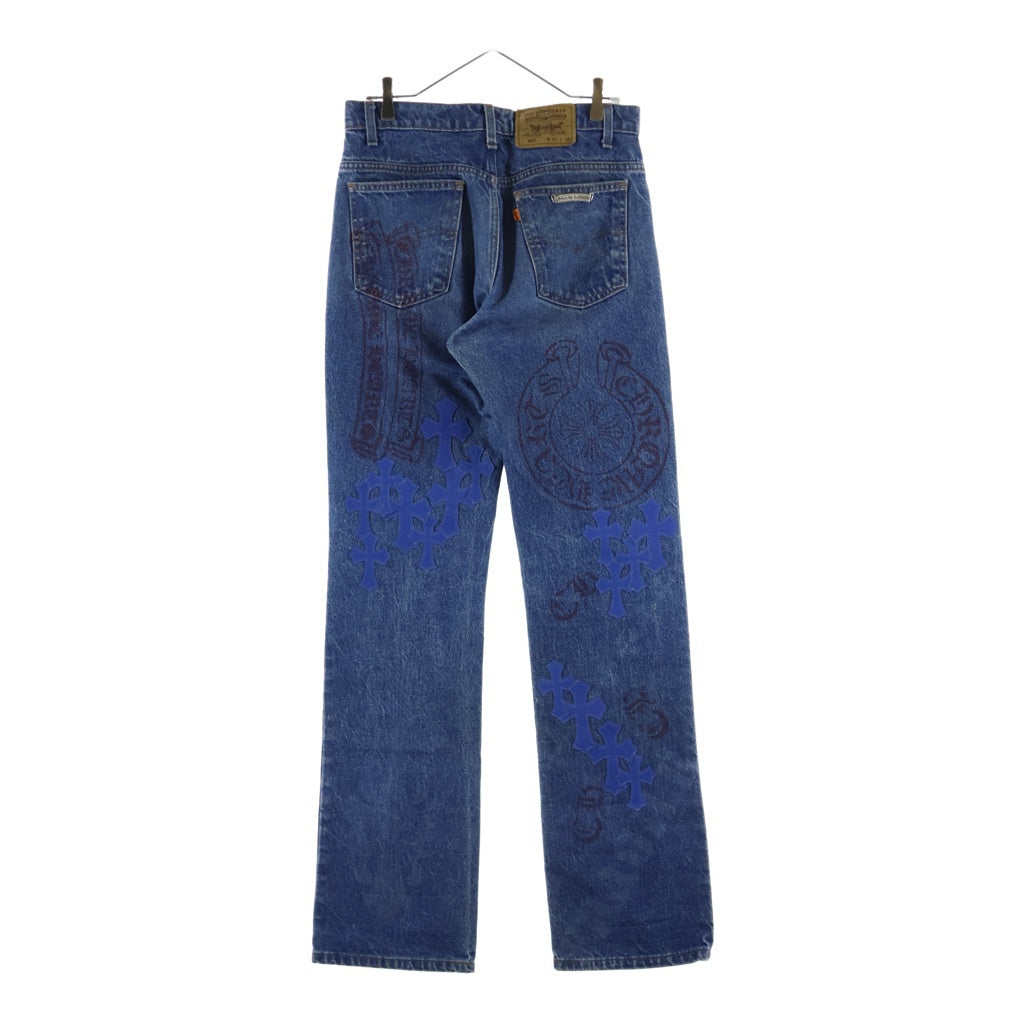 CHROME HEARTS(クロムハーツ) ×LEVI'S STENCIL DENIM 517 ステンシル ペイントデザインクロスパッチ付きデニムパンツ インディゴ