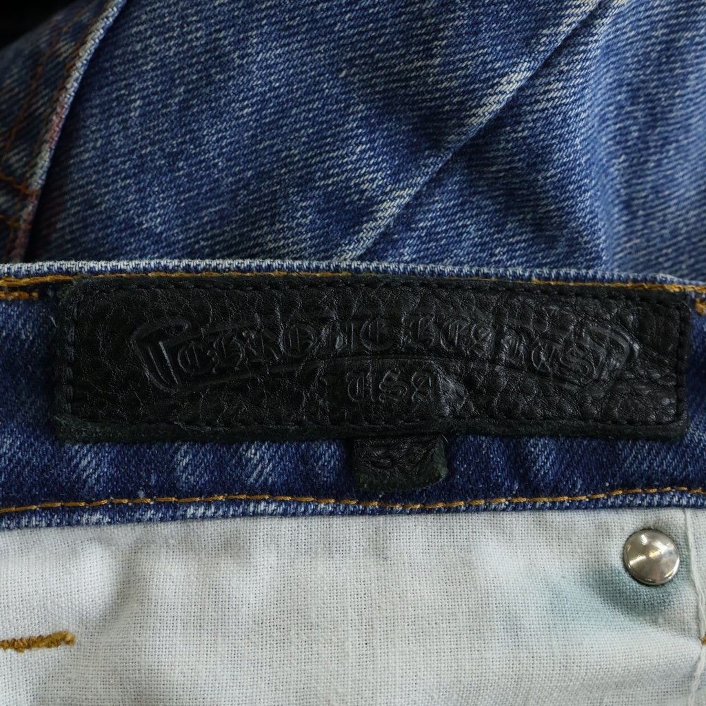 CHROME HEARTS(クロムハーツ) ×LEVI'S STENCIL DENIM 517 ステンシル ペイントデザインクロスパッチ付きデニムパンツ インディゴ