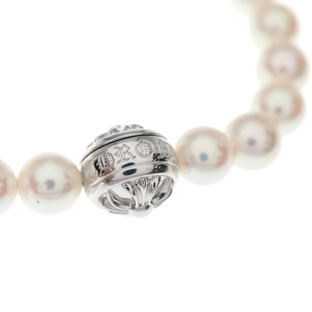 CHROME HEARTS(クロムハーツ) ×MIKIMOTO PEARL BABY FAT CHARM ミキモト パール ベイビーファット チャーム クロスボール ビーズ ブレスレット K18WG ホワイトゴールド