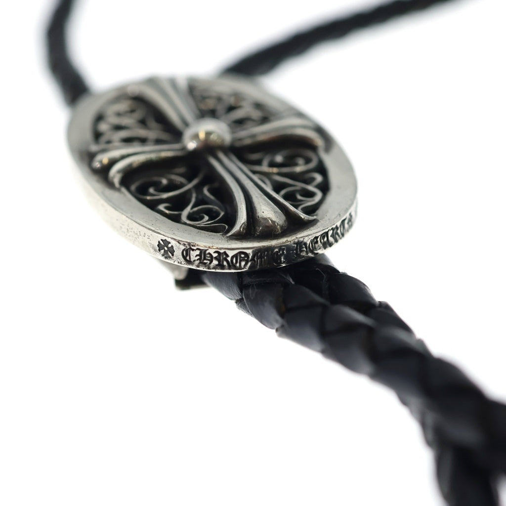 CHROME HEARTS(クロムハーツ) BOLOTIE OVALTINY タイニークラシックオーバルクロス ループタイ シルバー/ブラック BCA209
