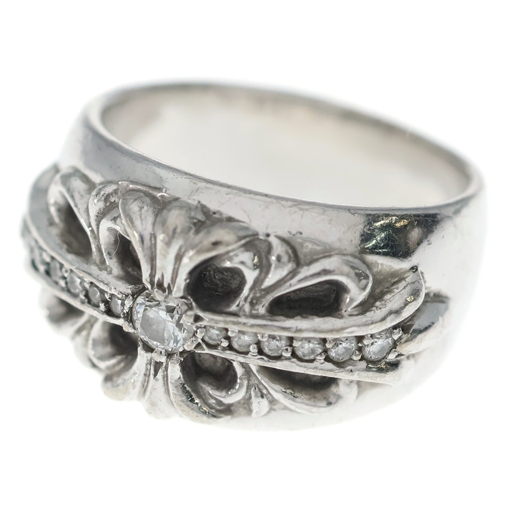 CHROME HEARTS(クロムハーツ) 18KWG FLRL CRS P/DIA フローラルクロスリング パヴェダイヤ ホワイトゴールド