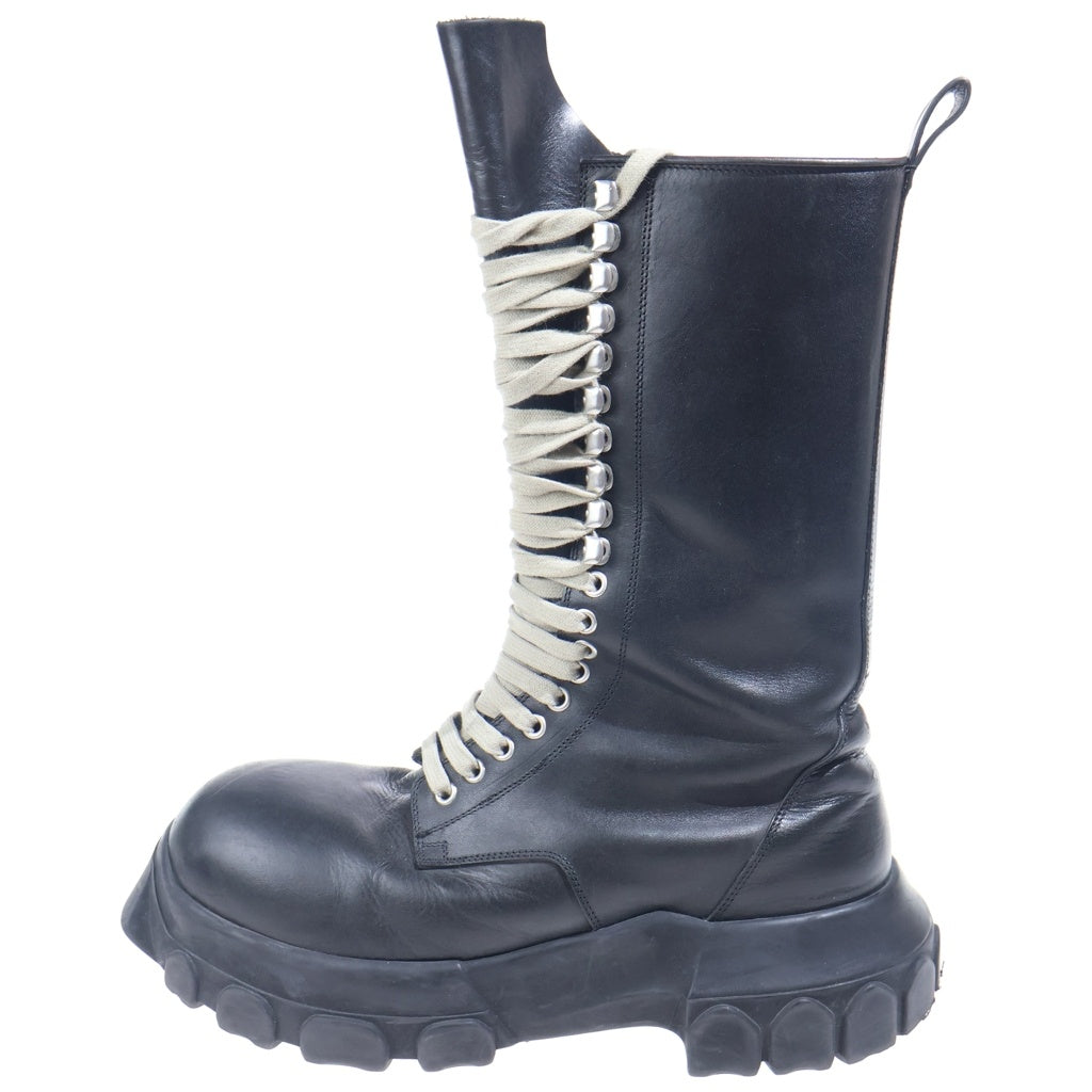 Rick Owens(リックオウエンス) LACEUP BOZO Army Tractor boots レースアップ アーミー トラクターブーツ ロングブーツ ブラック