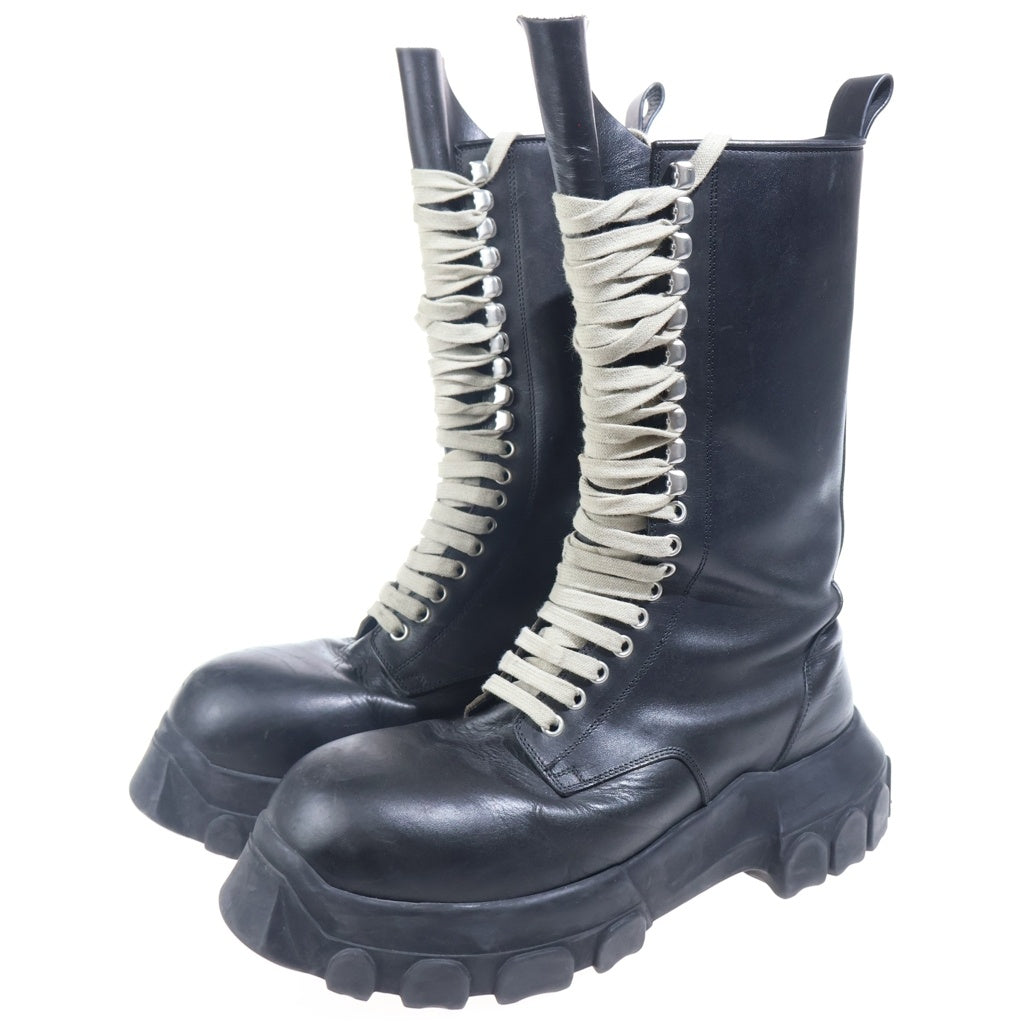 Rick Owens(リックオウエンス) LACEUP BOZO Army Tractor boots レースアップ アーミー トラクターブーツ ロングブーツ ブラック