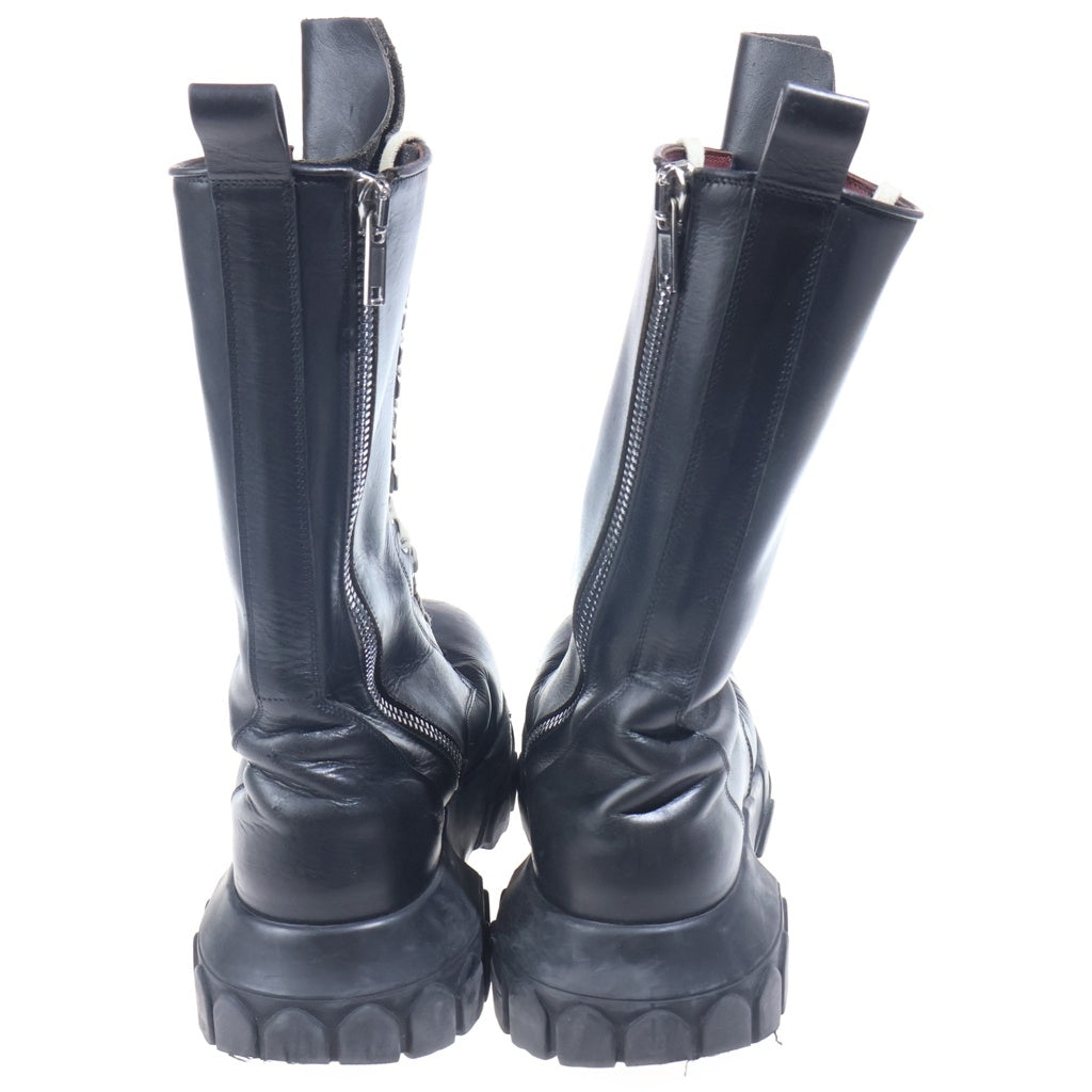 Rick Owens(リックオウエンス) LACEUP BOZO Army Tractor boots レースアップ アーミー トラクターブーツ ロングブーツ ブラック