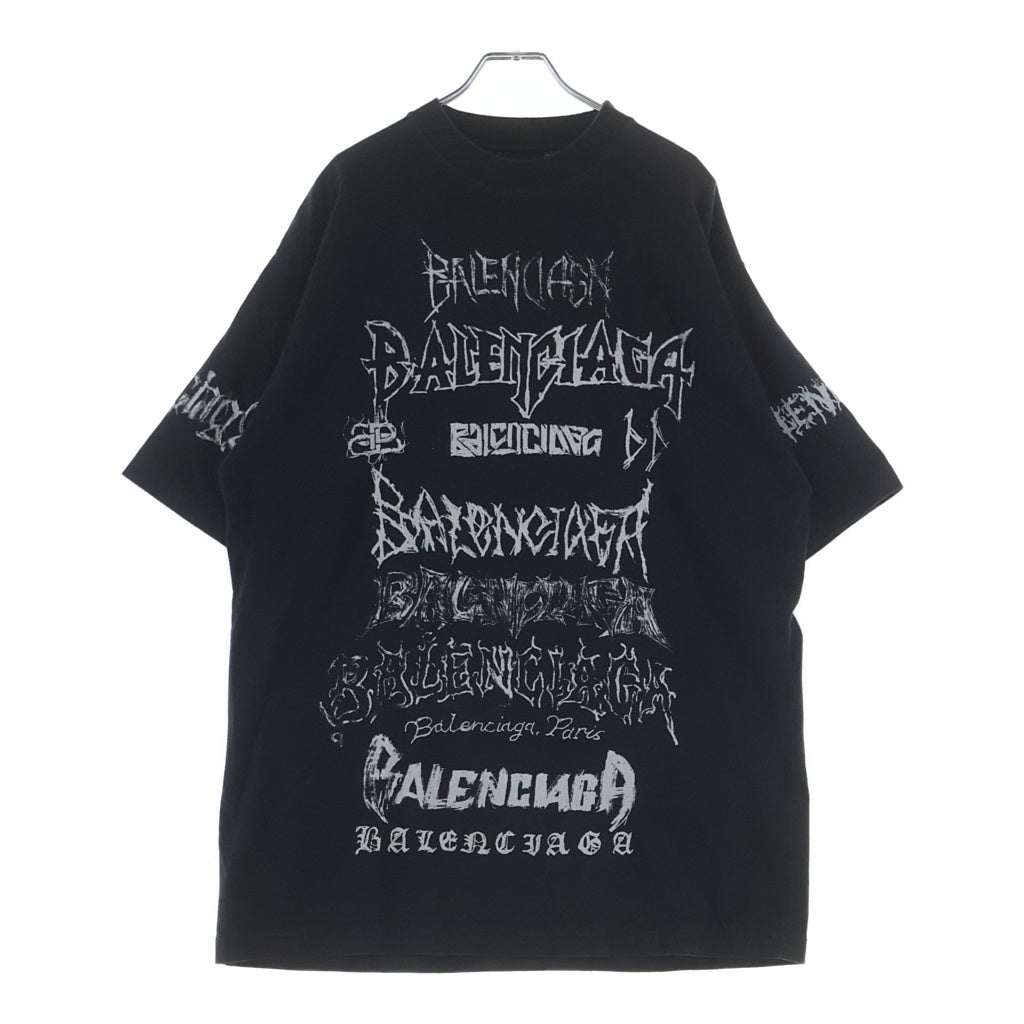 BALENCIAGA(バレンシアガ) 24SS DIY METAL TEE メタルプリント クルーネック半袖カットソーTシャツ ブラック 641675 TPV03