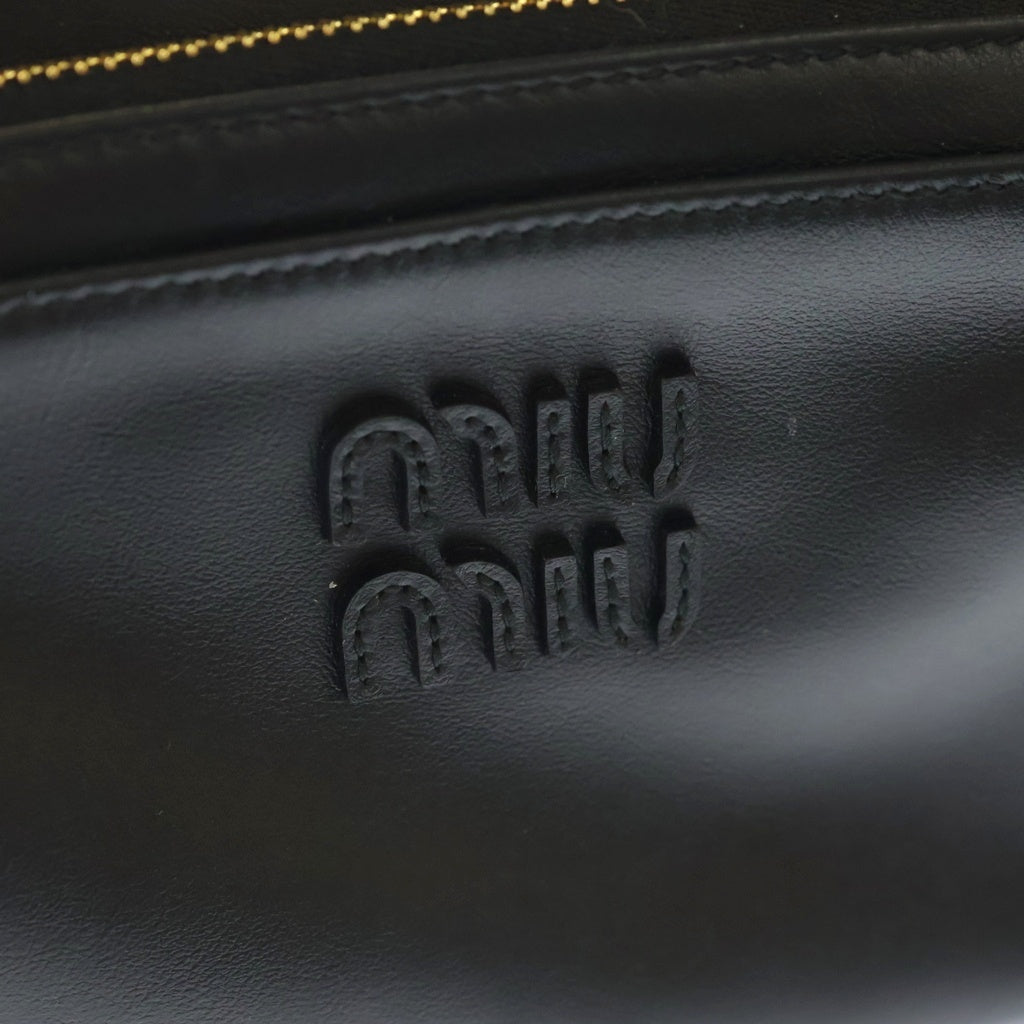 miumiu(ミュウミュウ) ナッパレザー トップハンドルバッグ ブラック GD金具 レディース