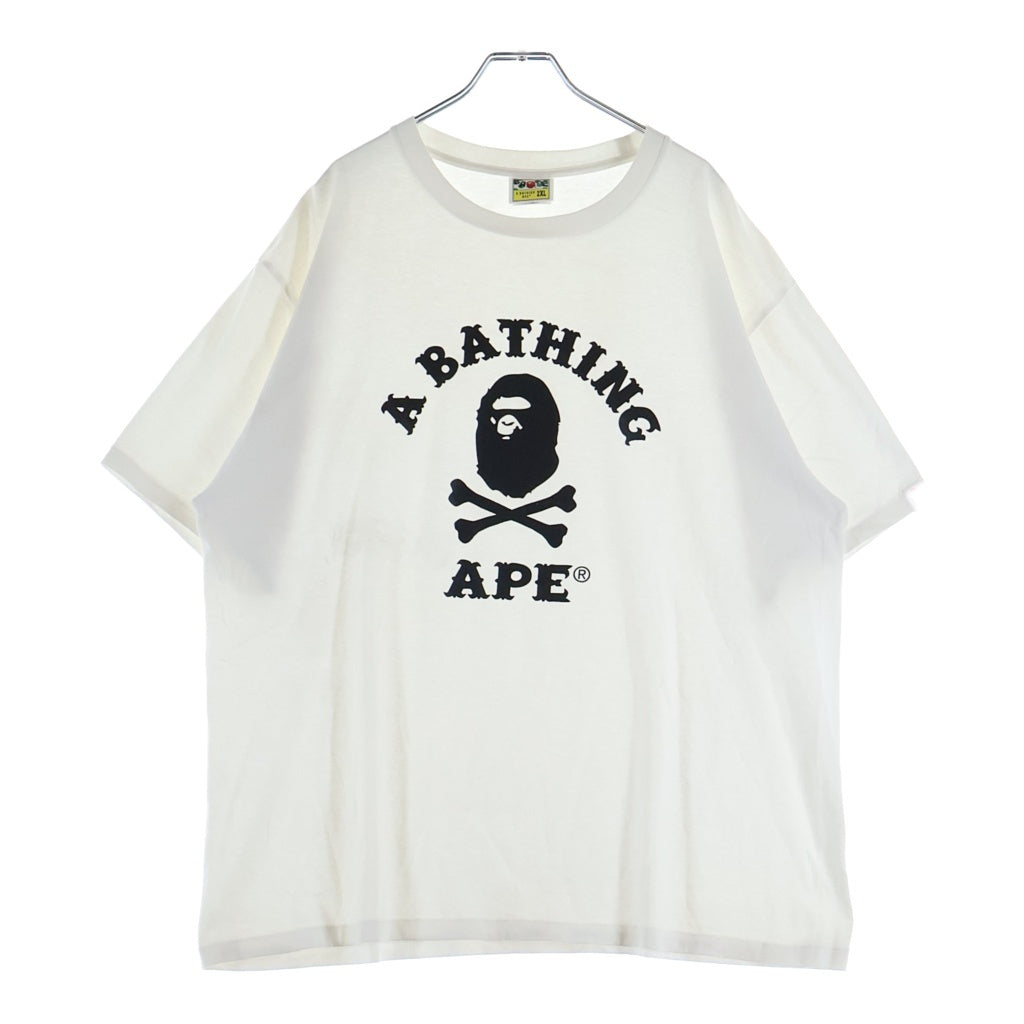 A BATHING APE(アベイシングエイプ) CROSSBONE COLLEGE TEE クロスボーン カレッジ 半袖Tシャツ カットソー ホワイト