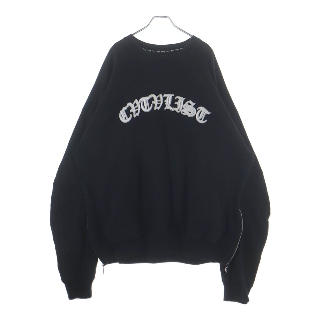 cvtvlist(カタリスト) アーチロゴ バックロゴ刺繍 サイドジップ クルーネックスウェットトレーナー 2401010301