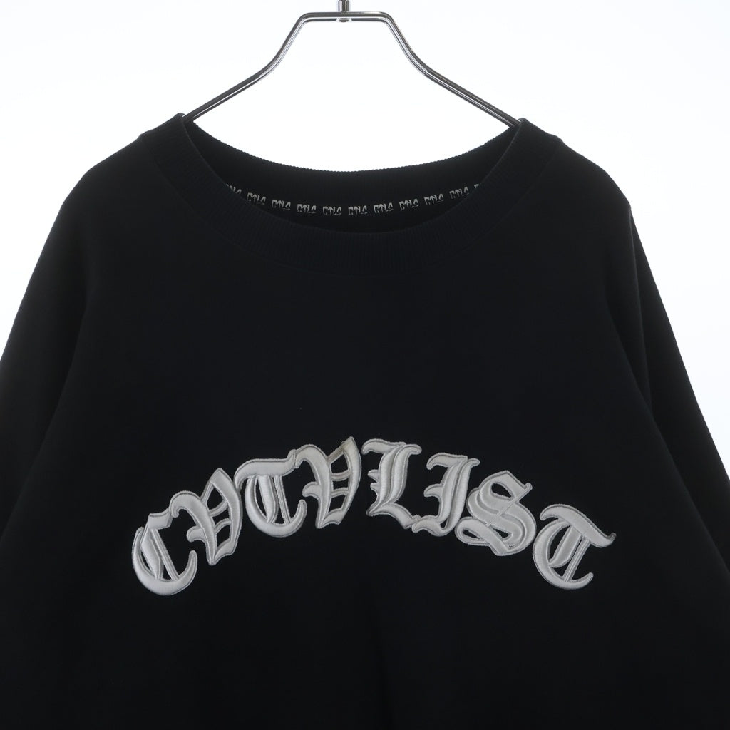 cvtvlist(カタリスト) アーチロゴ バックロゴ刺繍 サイドジップ クルーネックスウェットトレーナー 2401010301