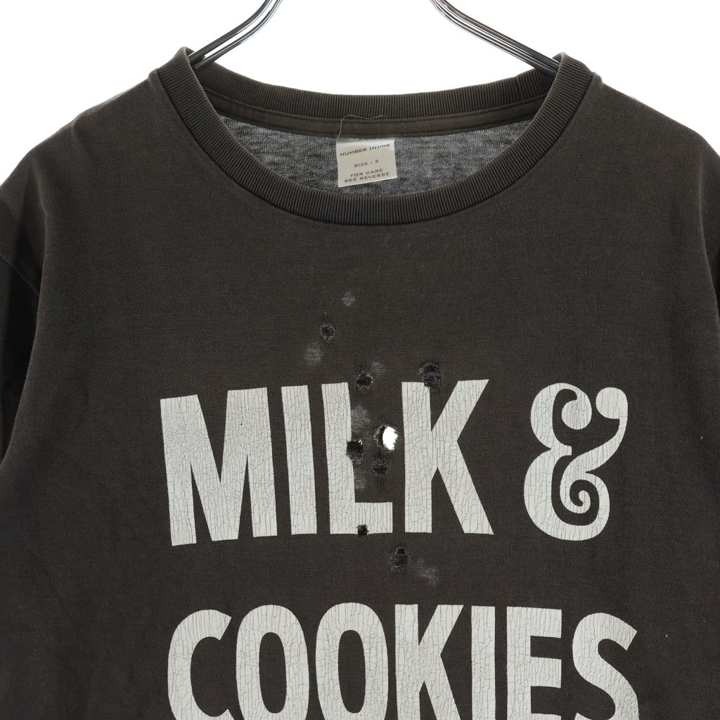 NUMBER (N)INE(ナンバーナイン) 01SS タイム期 MILK & COOKIES 半袖Tシャツ ブラウン