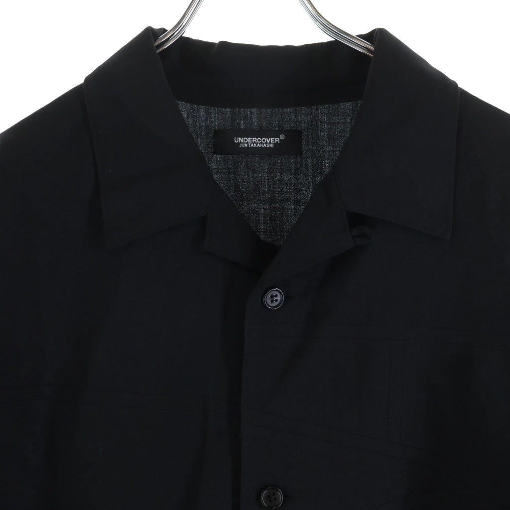UNDERCOVER(アンダーカバー) 25AW L/S Wool Shirt ウール長袖シャツ ブラック UC2E4216
