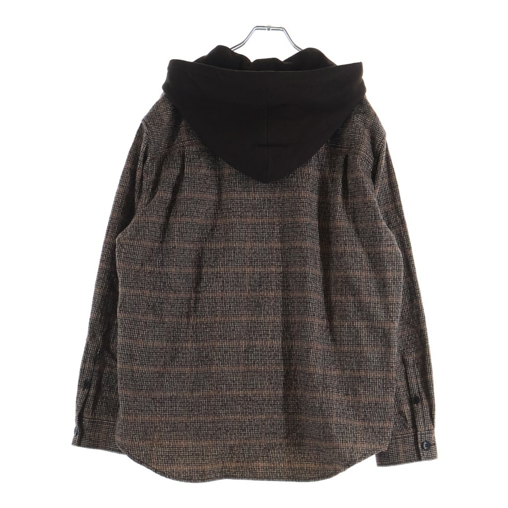 UNDERCOVER(アンダーカバー) 25AW フード付き ウールネルシャツ ブラウン UP2E4407-1