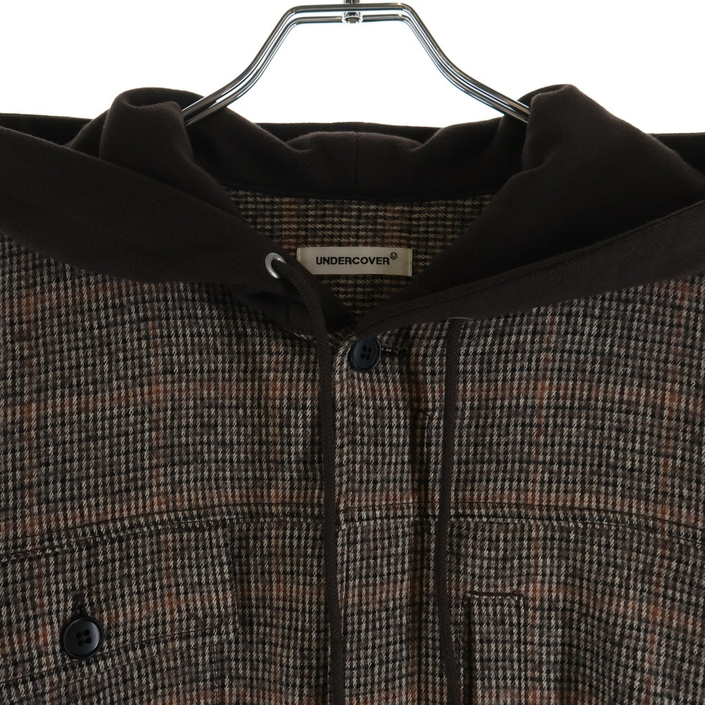 UNDERCOVER(アンダーカバー) 25AW フード付き ウールネルシャツ ブラウン UP2E4407-1