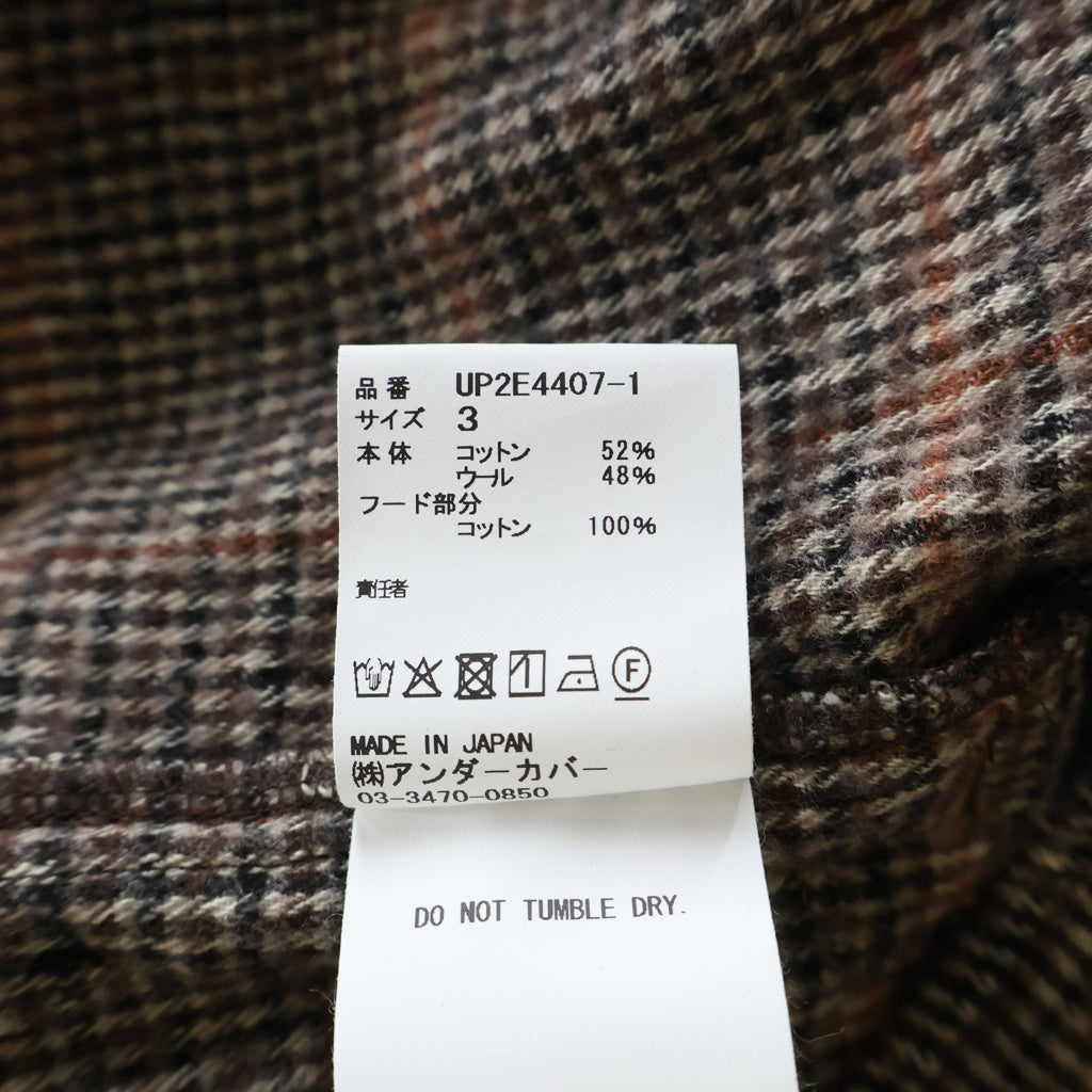 UNDERCOVER(アンダーカバー) 25AW フード付き ウールネルシャツ ブラウン UP2E4407-1
