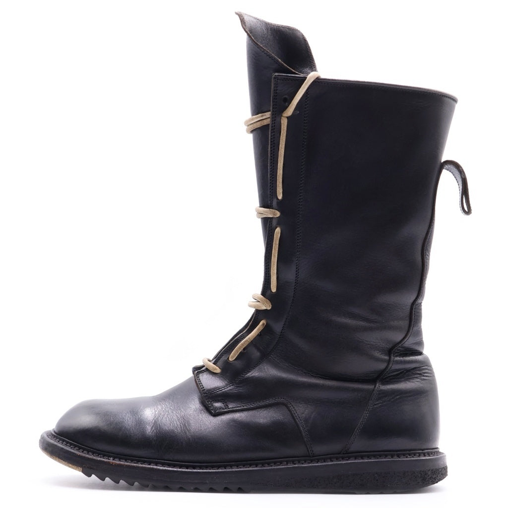 Rick Owens(リックオウエンス) RUNWAY ARMY LACE UP BOOTS ランウェイアーミー レースアップブーツ レザーブーツ ブラック