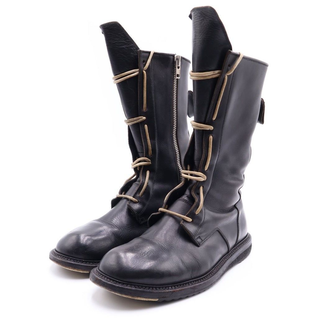 Rick Owens(リックオウエンス) RUNWAY ARMY LACE UP BOOTS ランウェイアーミー レースアップブーツ レザーブーツ ブラック