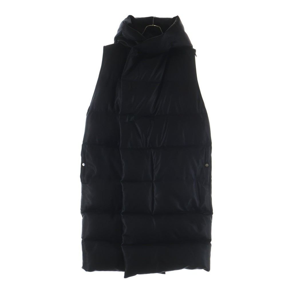 Rick Owens(リックオウエンス) 22AW フード付きレザー ダウンベスト 