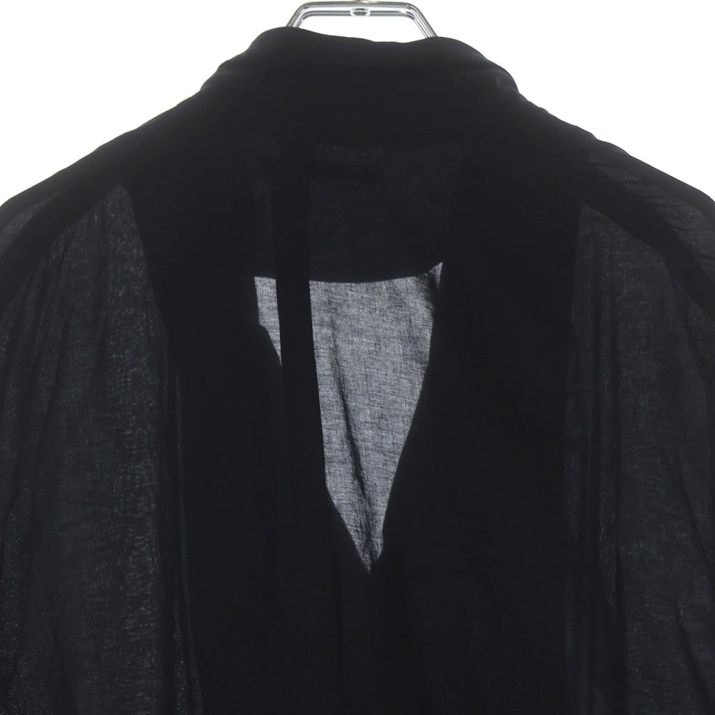 Yohji Yamamoto POUR HOMME(ヨウジヤマモト プールオム) オープンカラー ロングシャツ コート ブラック