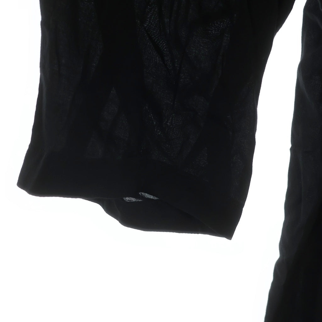 Yohji Yamamoto POUR HOMME(ヨウジヤマモト プールオム) オープンカラー ロングシャツ コート ブラック