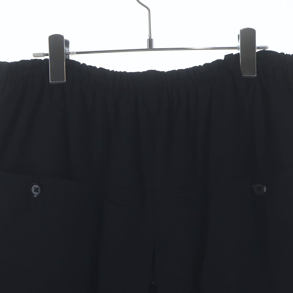 Yohji Yamamoto POUR HOMME(ヨウジヤマモト プールオム) 14SS ギャバジンラップパンツ イージースラックスパンツ ショーツ ブラック