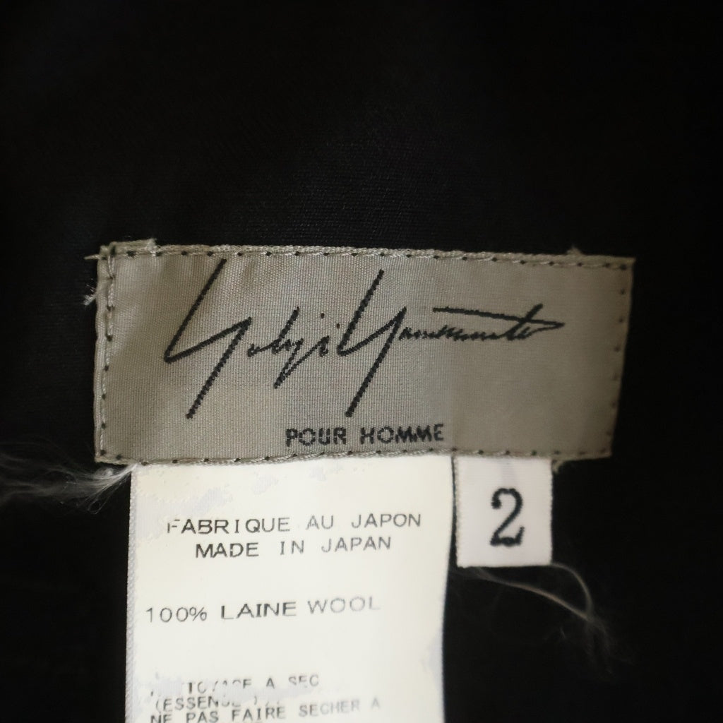 Yohji Yamamoto POUR HOMME(ヨウジヤマモト プールオム) 14SS ギャバジンラップパンツ イージースラックスパンツ ショーツ ブラック
