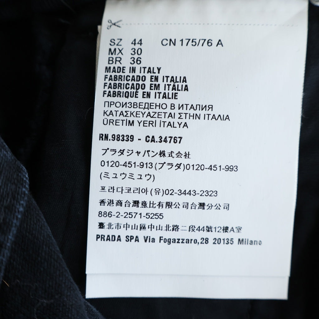 PRADA(プラダ) 22SS Logo Distressed Washed Denim Shorts ロゴ ダメージ加工ウォッシュドデニムショーツ ハーフパンツ ネイビー GEP339 S212