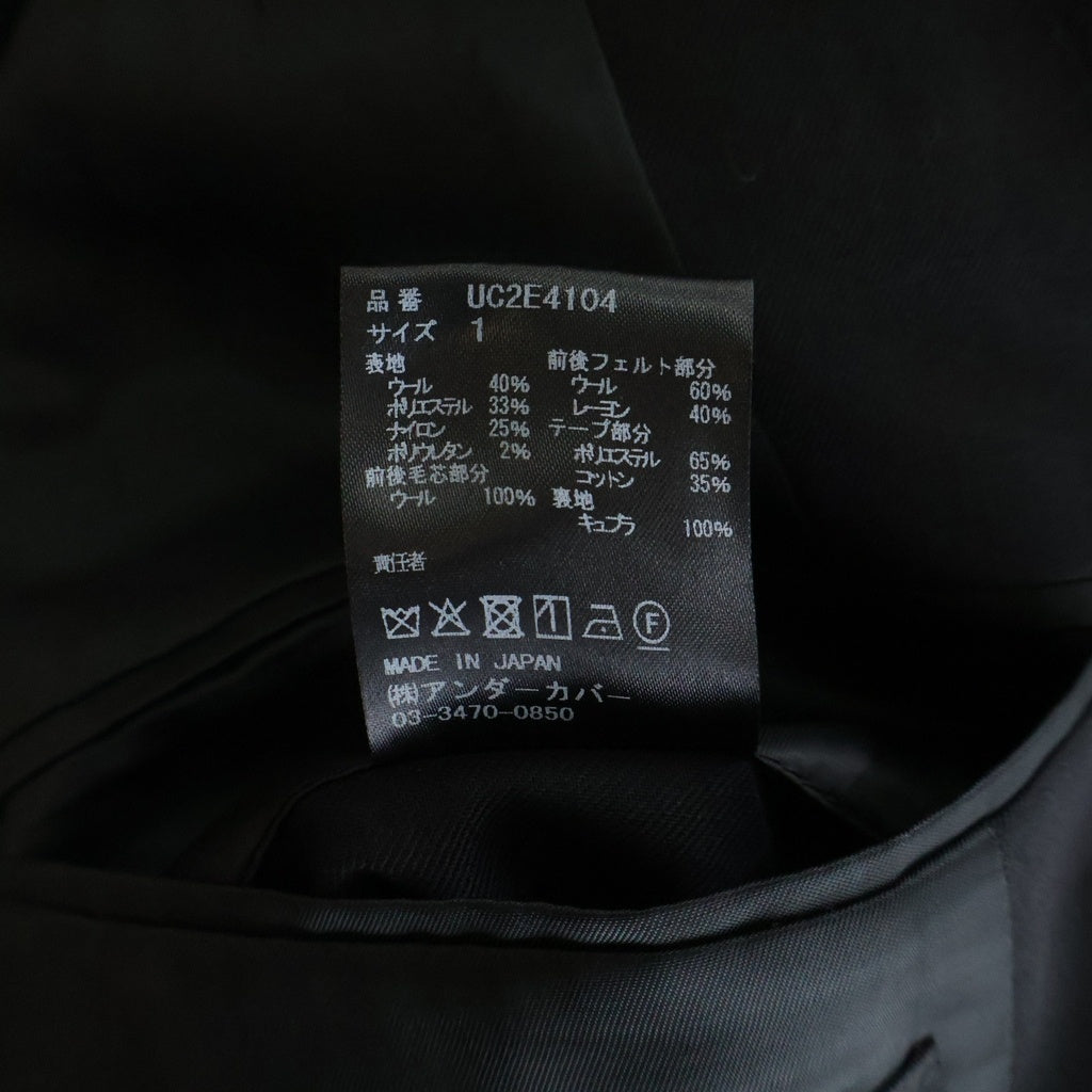 UNDERCOVER(アンダーカバー) 25AW コーデュラW Ny毛芯表出ジャケット ツギハギデザインテーラードジャケット ブラック UC2E4104