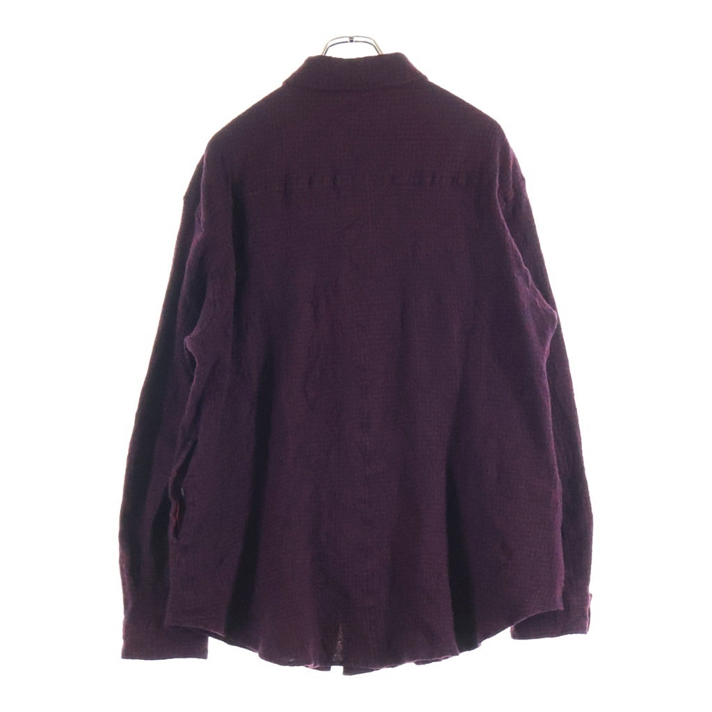 UNDERCOVER(アンダーカバー) 25AW チェック柄ウール長袖シャツ ボルドー UP2E4408