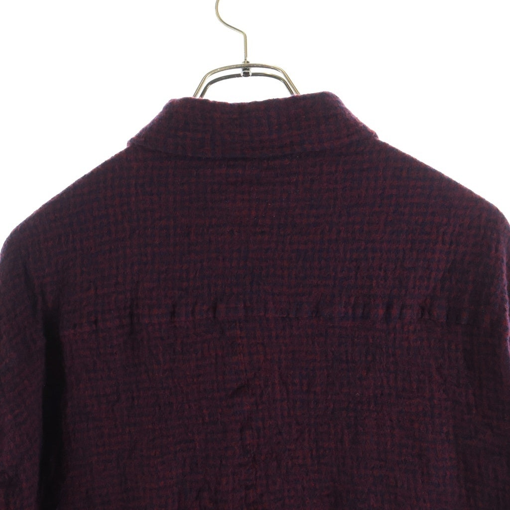 UNDERCOVER(アンダーカバー) 25AW チェック柄ウール長袖シャツ ボルドー UP2E4408