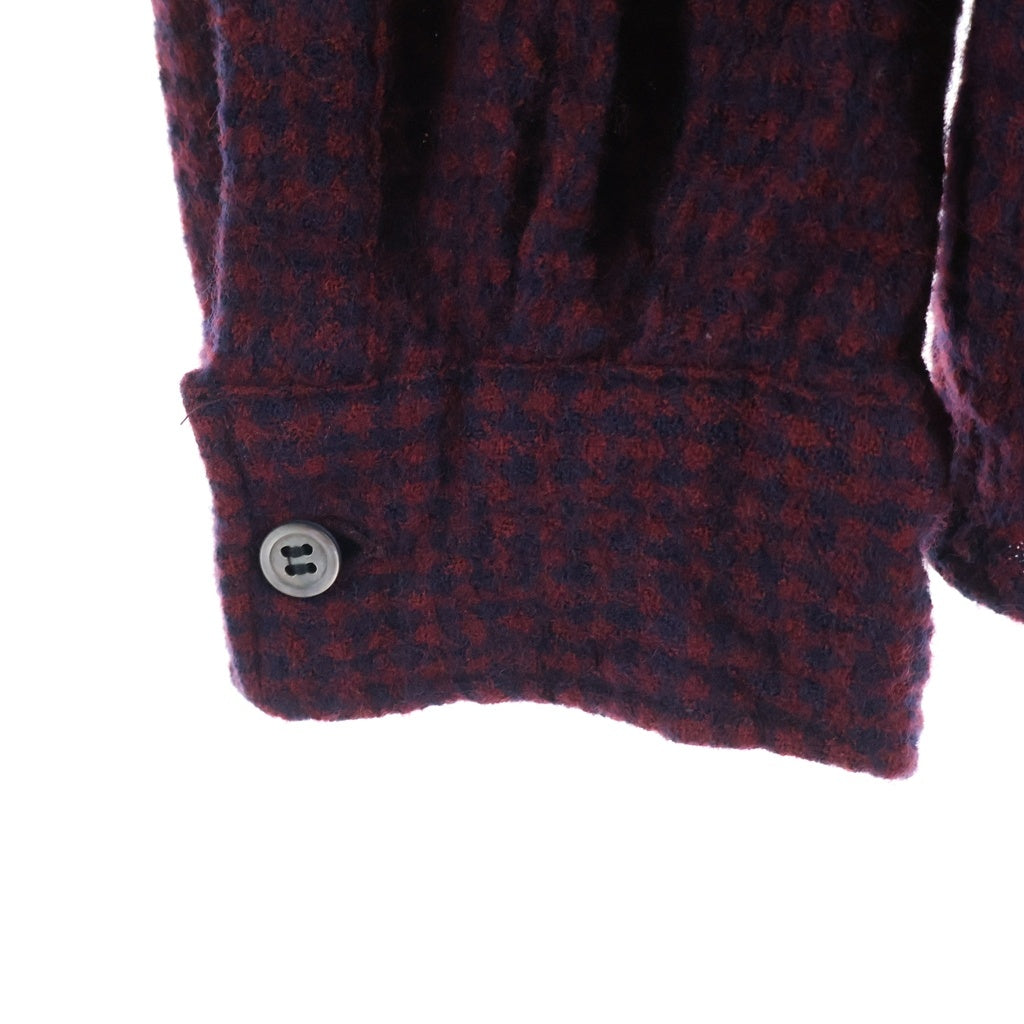 UNDERCOVER(アンダーカバー) 25AW チェック柄ウール長袖シャツ ボルドー UP2E4408