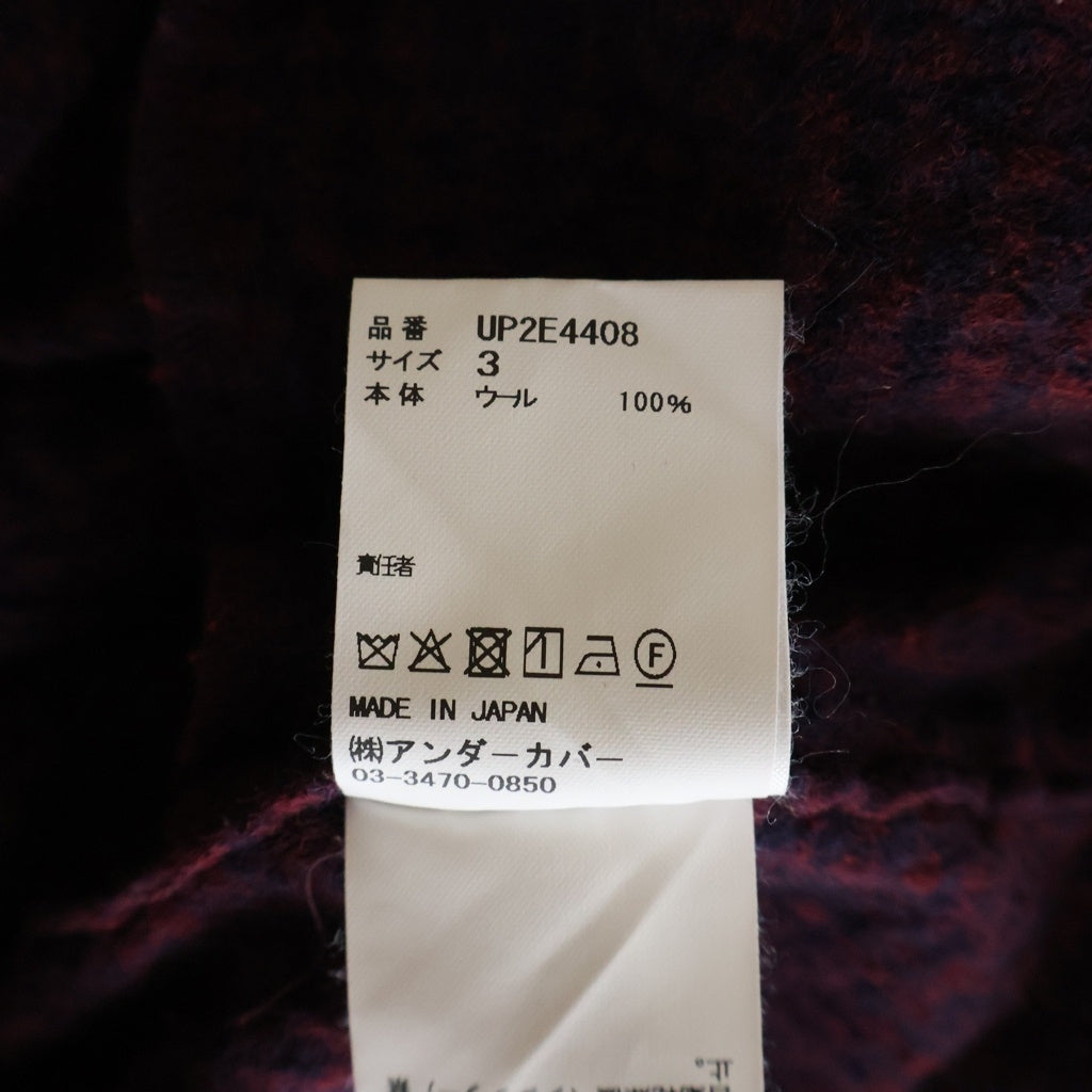 UNDERCOVER(アンダーカバー) 25AW チェック柄ウール長袖シャツ ボルドー UP2E4408