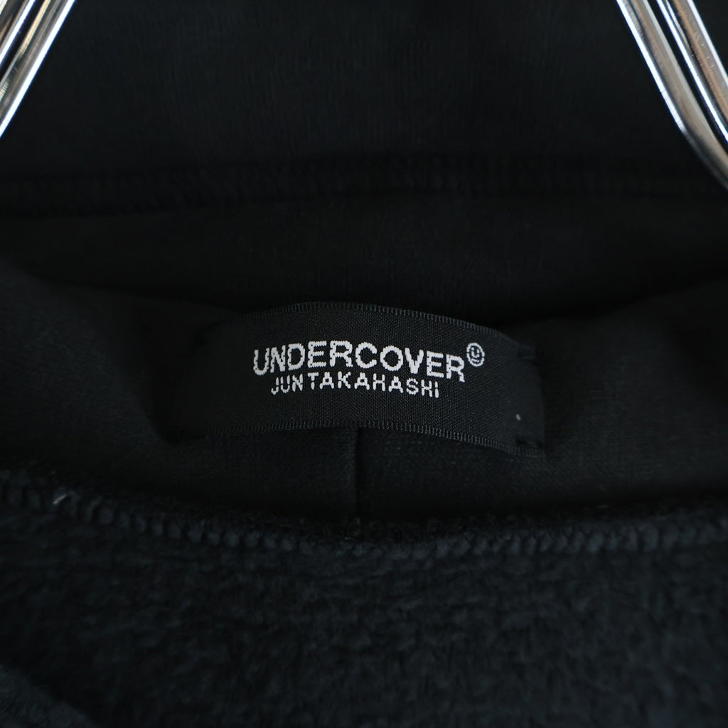 UNDERCOVER(アンダーカバー) 25AW 前身総柄 T/Cパイル裏毛 タチキリカサネハギフーディー プルオーバーパーカー ブラック