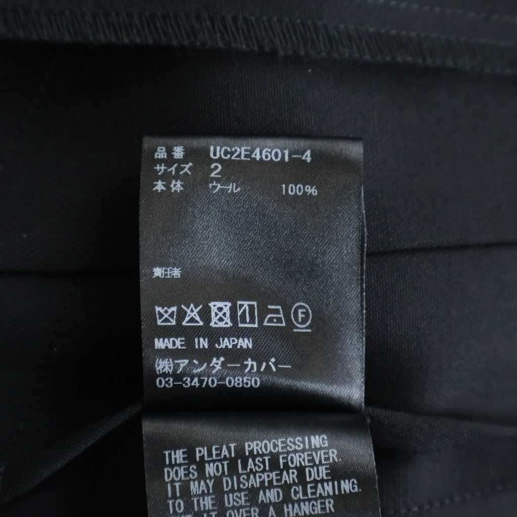 UNDERCOVER(アンダーカバー) 25AW ウールギャザースカート マルカン付きプリーツスカート ブラック レディース