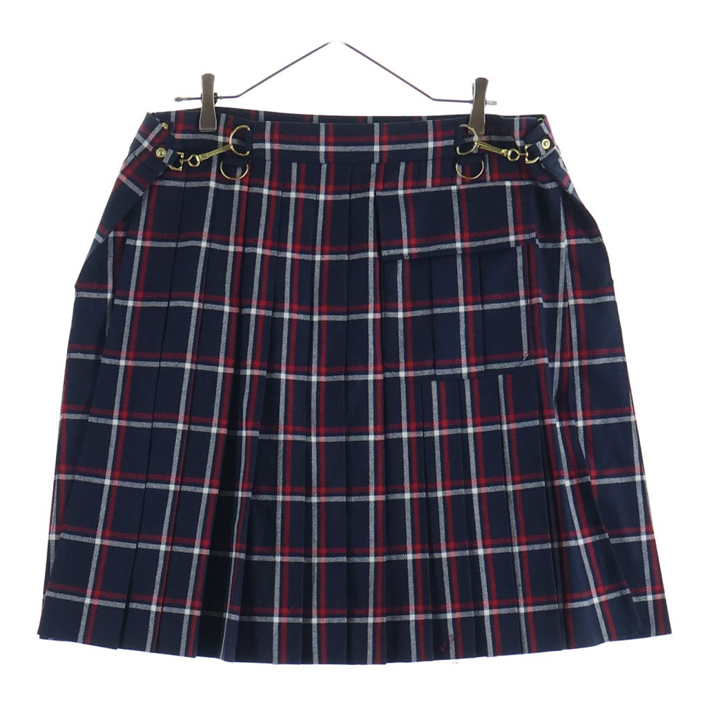 UNDERCOVER(アンダーカバー) 25AW プリーツチェックスカート ネイビー/レッド レディース