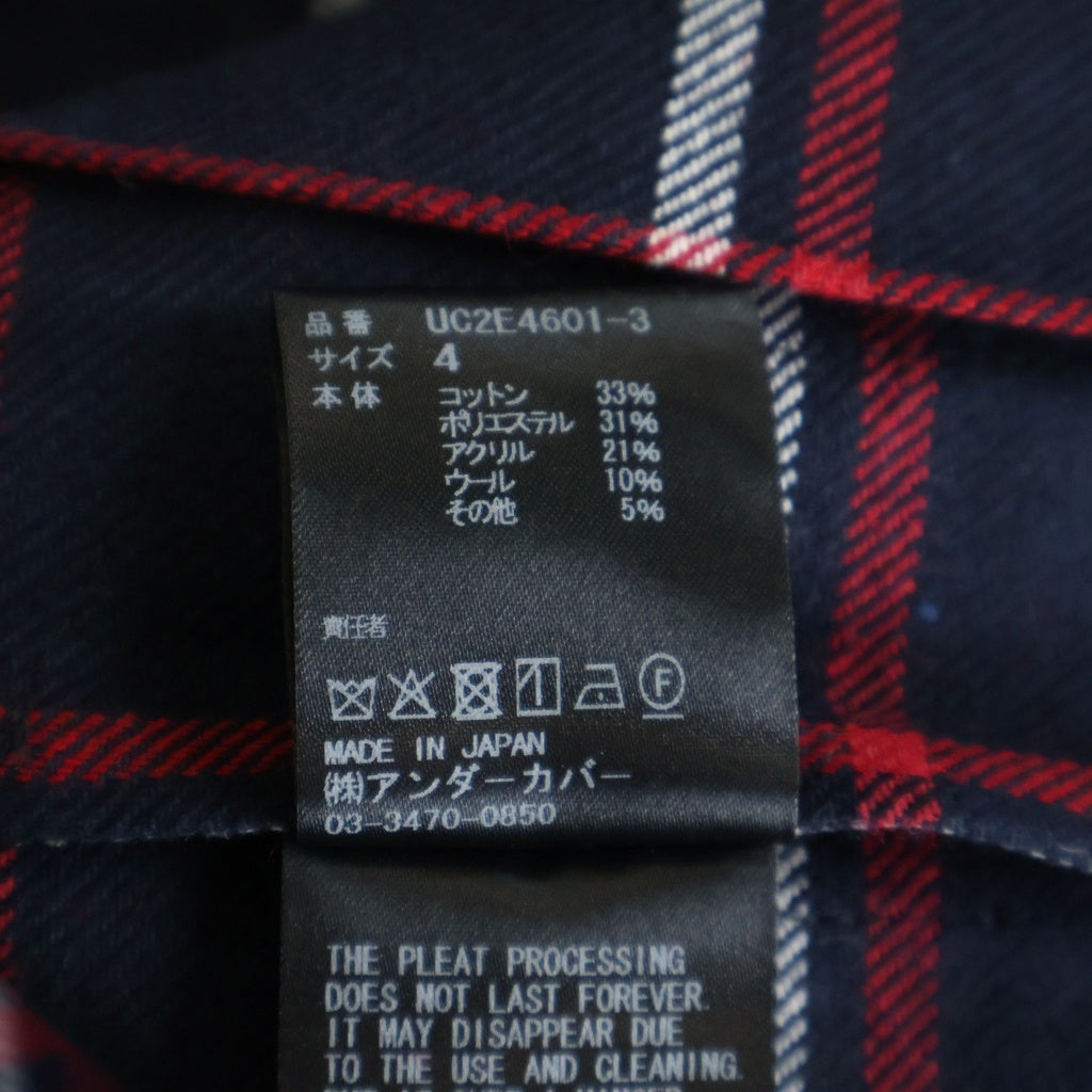 UNDERCOVER(アンダーカバー) 25AW プリーツチェックスカート ネイビー/レッド レディース