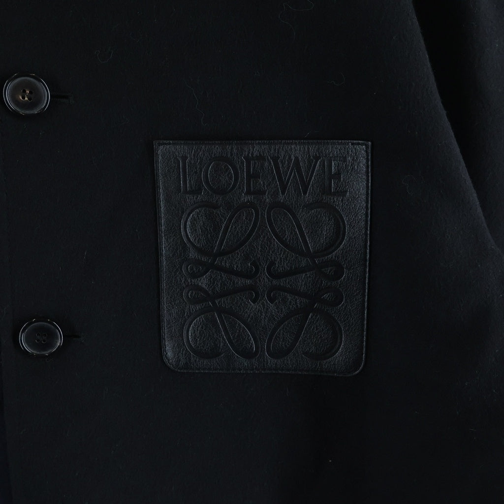 LOEWE(ロエベ) WORKWEAR JACKET アナグラムロゴ ウール ワークウェアジャケット ネイビー/ブラック H526Y02W11