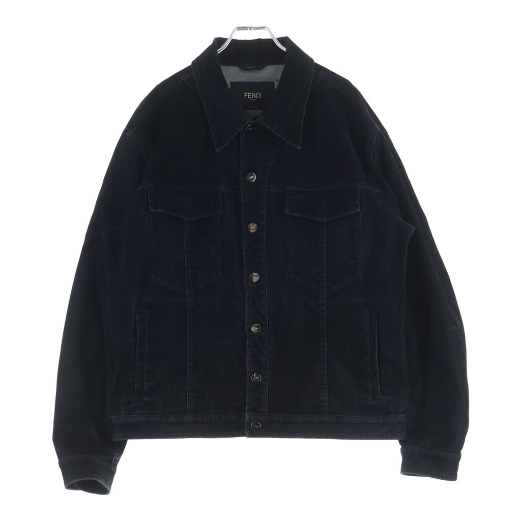 FENDI(フェンディ) ズッカ柄 FFモチーフ デニムジャケット ブラック FW0428 AE1Y