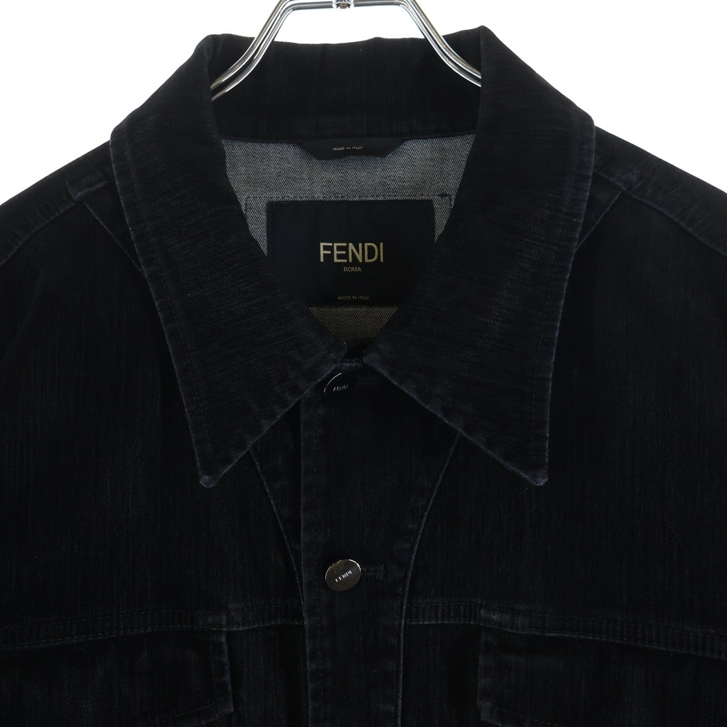 FENDI(フェンディ) ズッカ柄 FFモチーフ デニムジャケット ブラック FW0428 AE1Y
