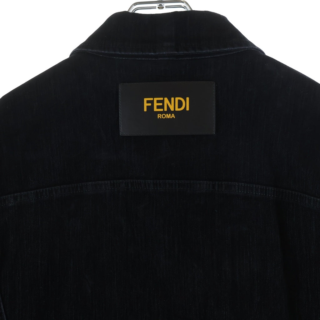 FENDI(フェンディ) ズッカ柄 FFモチーフ デニムジャケット ブラック FW0428 AE1Y