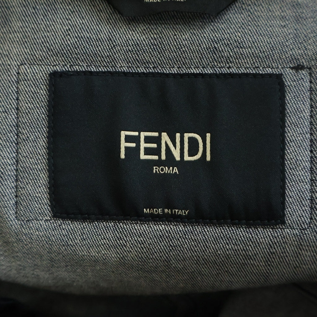 FENDI(フェンディ) ズッカ柄 FFモチーフ デニムジャケット ブラック FW0428 AE1Y
