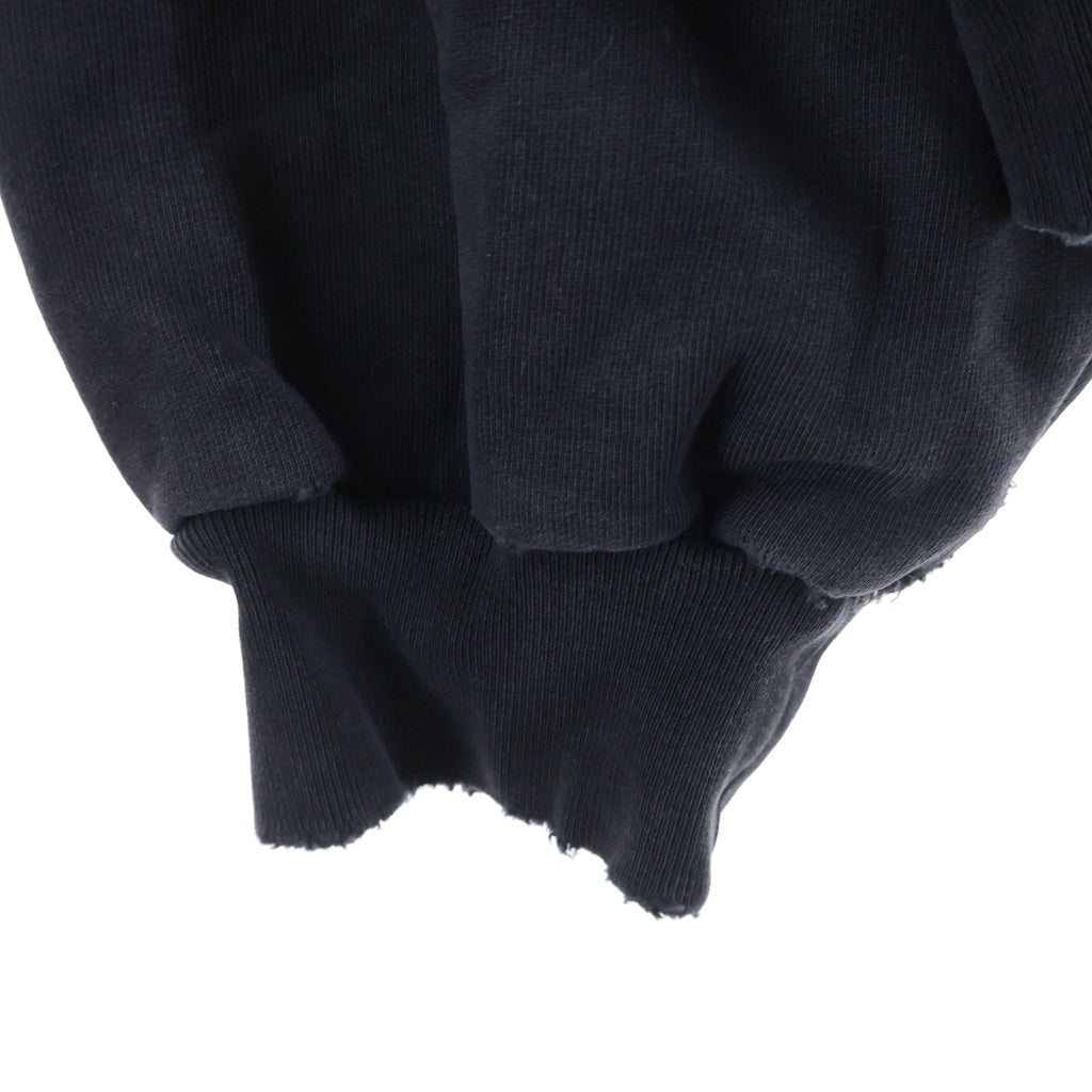 BALENCIAGA(バレンシアガ) 25SS ダメージ加工ロゴ プルオーバーパーカー ブラック 803265 TRVS9