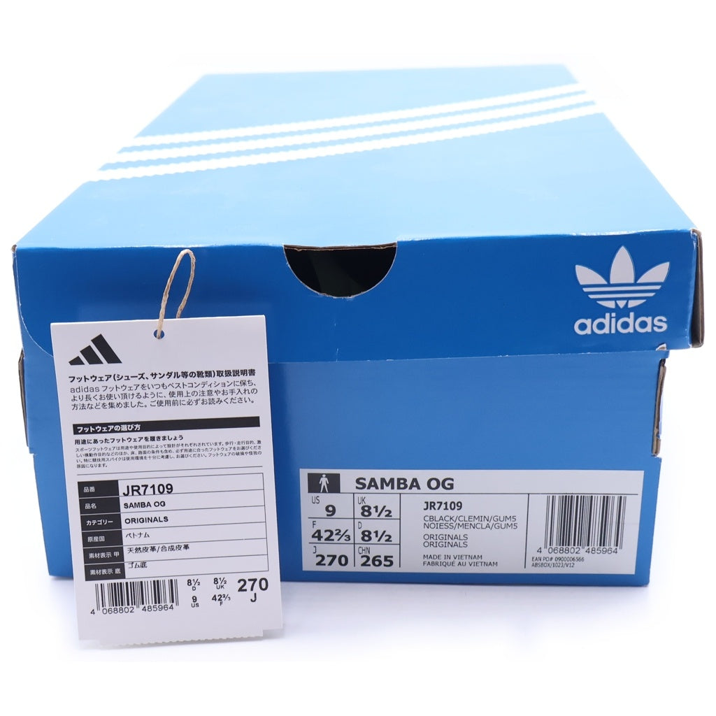 adidas(アディダス) SAMBA OG CORE BLACK サンバ OG ローカットスニーカー シューズ ブラック/ブルー