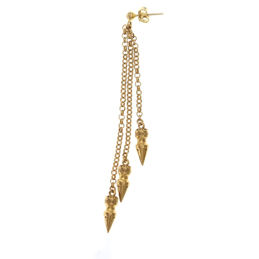 CHROME HEARTS(クロムハーツ) 22K CHAIN SPIKE DROP 3LEF チェーンドロップスパイクピアス ゴールド