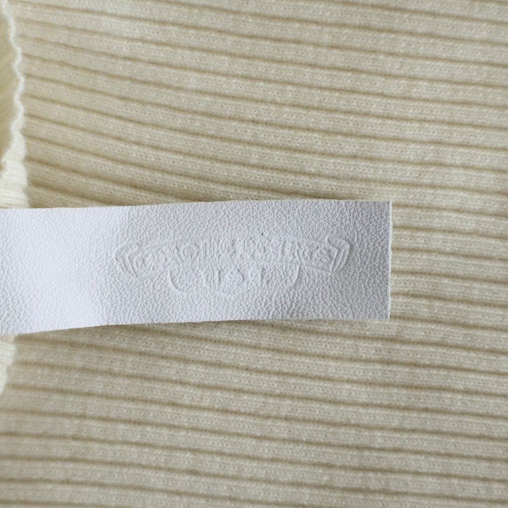 CHROME HEARTS(クロムハーツ) Y NOT LEATHER CROSS PATCH カシミヤ レザークロスパッチ タートルネック ニットセーター アイボリー レディース