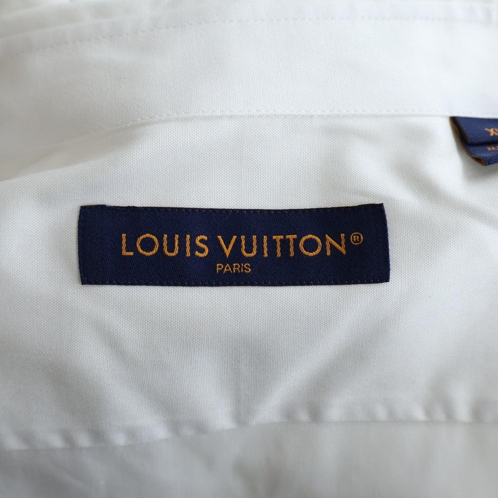LOUIS VUITTON(ルイヴィトン) LVロゴ刺繍 ボタン長袖シャツ ホワイト RM242MM JXU HRS34W