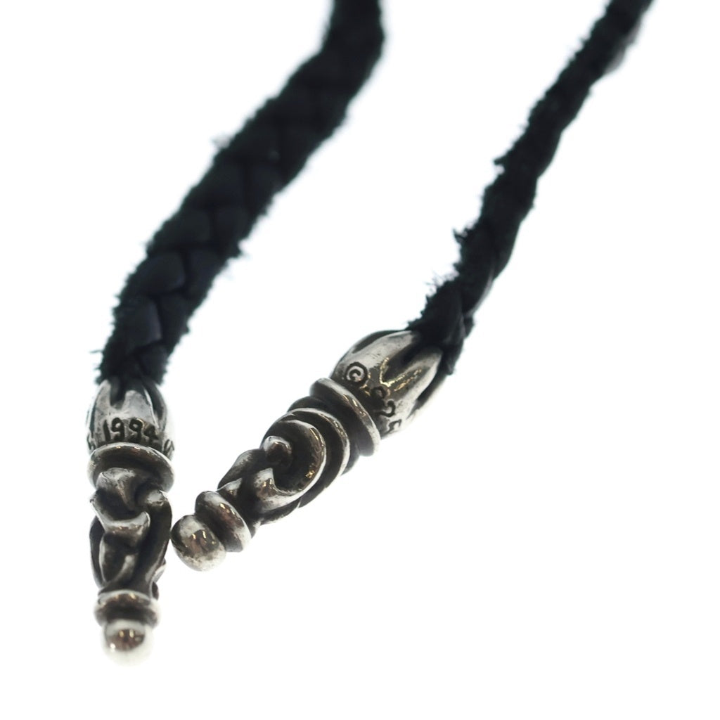 CHROME HEARTS(クロムハーツ) FILIG CROSS-XSM LB フィリグリー クロス レザーブレイド ネックレス シルバー